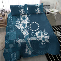 Kia Orana Cook Islands Tapa Floral With Cross Bedding Set Navy Blue LT7 - Polynesian Pride