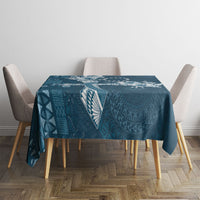 Kia Orana Cook Islands Tapa Floral With Cross Tablecloth Navy Blue LT7 - Polynesian Pride