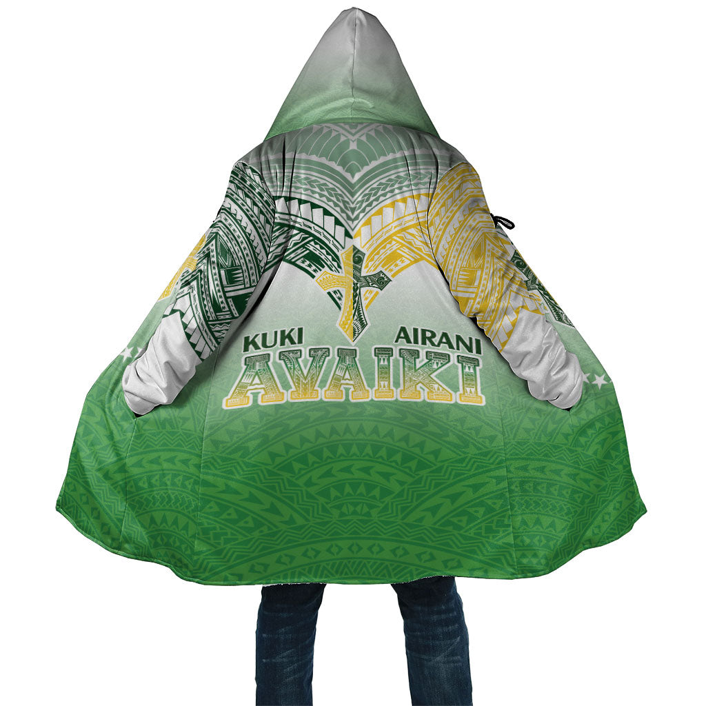 Cook Islands Rugby Medallion Of Stars Cloak Kuki Airani Avaiki LT7 Unisex White Green - Polynesian Pride