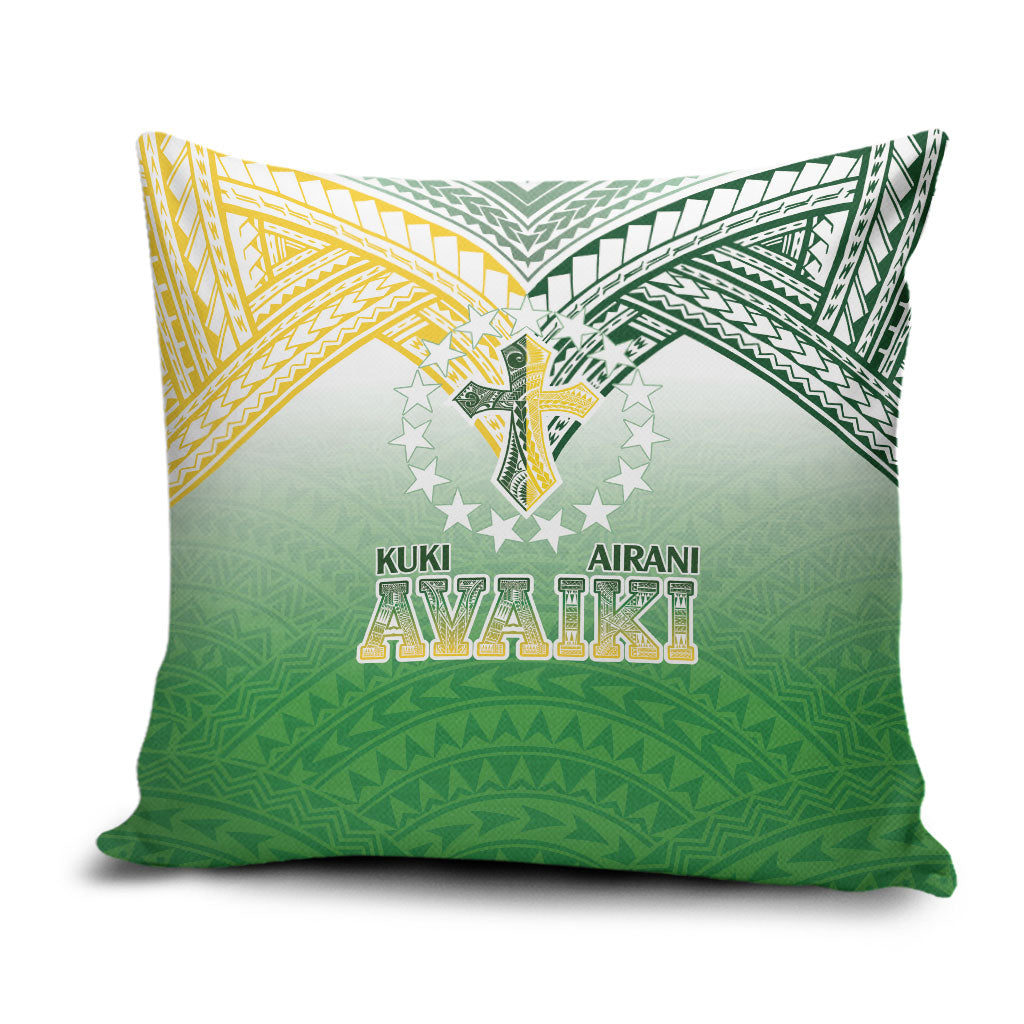 Cook Islands Rugby Medallion Of Stars Pillow Cover Kuki Airani Avaiki LT7 White Green - Polynesian Pride