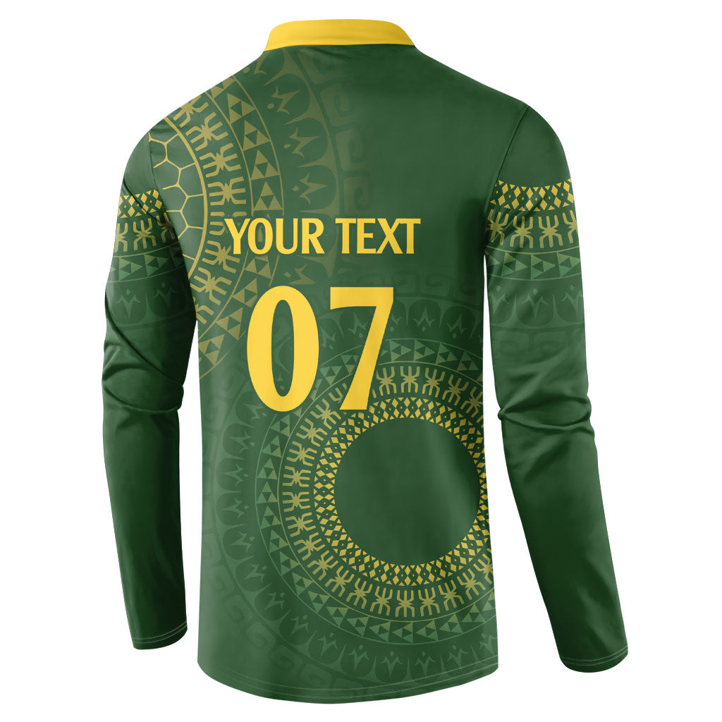 Cook Islands Rugby Custom Button Sweatshirt Kuki Tapa Motifs - Medallion Of Stars LT7 - Polynesian Pride