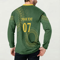 Cook Islands Rugby Custom Button Sweatshirt Kuki Tapa Motifs - Medallion Of Stars LT7 - Polynesian Pride