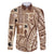 Samoa Tapa Family Matching Puletasi Dress and Hawaiian Shirt Siapo Mix Tatau Patterns LT7 Dad's Shirt - Long Sleeve Beige - Polynesian Pride