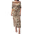 Samoa Tapa Family Matching Puletasi Dress and Hawaiian Shirt Siapo Mix Tatau Patterns LT7 Mom's Dress Beige - Polynesian Pride