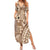 Samoa Tapa Summer Maxi Dress Siapo Mix Tatau Patterns LT7 Women Beige - Polynesian Pride