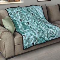 Samoa Tapa Quilt Siapo Mix Tatau Patterns - Teal LT7 - Polynesian Pride