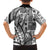 Samoa Tapa Family Matching Off Shoulder Maxi Dress and Hawaiian Shirt Siapo Mix Tatau Patterns - White LT7 - Polynesian Pride