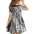 Samoa Tapa Family Matching Off Shoulder Maxi Dress and Hawaiian Shirt Siapo Mix Tatau Patterns - White LT7 - Polynesian Pride