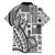 Samoa Tapa Family Matching Off Shoulder Maxi Dress and Hawaiian Shirt Siapo Mix Tatau Patterns - White LT7 - Polynesian Pride