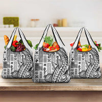 Samoa Tapa Grocery Bag Siapo Mix Tatau Patterns - White