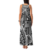 Samoa Tapa Family Matching Tank Maxi Dress and Hawaiian Shirt Siapo Mix Tatau Patterns - Black LT7 - Polynesian Pride