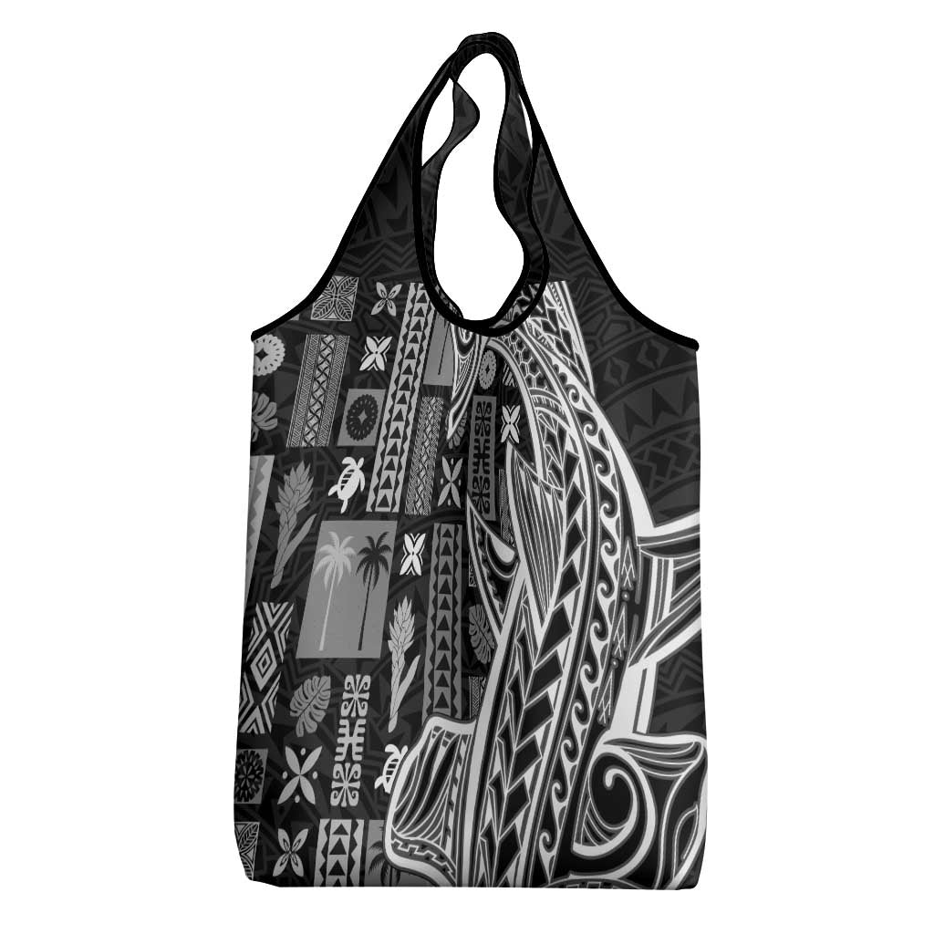 Samoa Tapa Grocery Bag Siapo Mix Tatau Patterns - Black