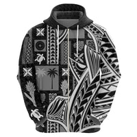 Samoa Tapa Hoodie Siapo Mix Tatau Patterns - Black LT7 - Polynesian Pride