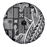 Samoa Tapa Spare Tire Cover Siapo Mix Tatau Patterns - Black LT7 - Polynesian Pride
