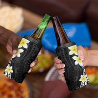 Hawaii Aloha 4 in 1 Can Cooler Tumbler Plumeria Vintage - Black