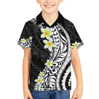 Hawaii Aloha Family Matching Tank Maxi Dress and Hawaiian Shirt Plumeria Vintage - Black LT7 Son's Shirt Black - Polynesian Pride
