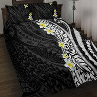 Hawaii Aloha Quilt Bed Set Plumeria Vintage - Black LT7 - Polynesian Pride