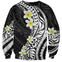 Hawaii Aloha Sweatshirt Plumeria Vintage - Black LT7 Unisex Black - Polynesian Pride