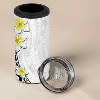 Hawaii Aloha 4 in 1 Can Cooler Tumbler Plumeria Vintage - White