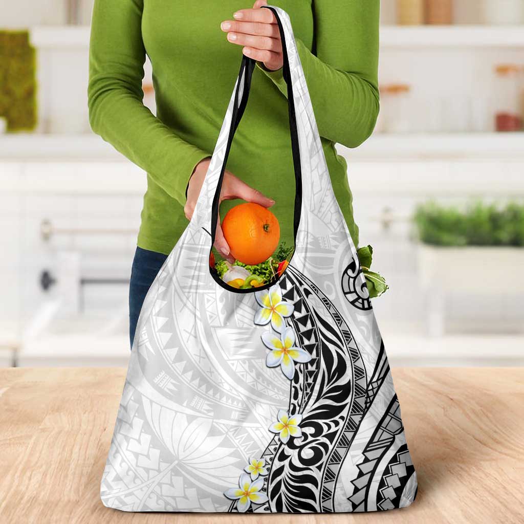Hawaii Aloha Grocery Bag Plumeria Vintage - White