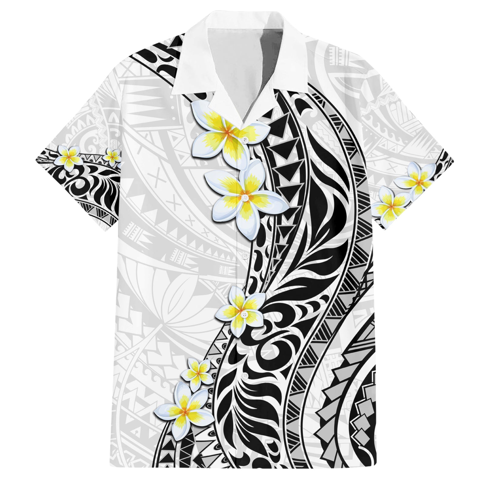 Hawaii Aloha Hawaiian Shirt Plumeria Vintage - White LT7 White - Polynesian Pride