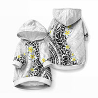 Hawaii Aloha Pet Hoodie Plumeria Vintage - White
