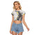 Hawaii Aloha Raglan Cropped T Shirt Plumeria Vintage - White LT7 Female White - Polynesian Pride