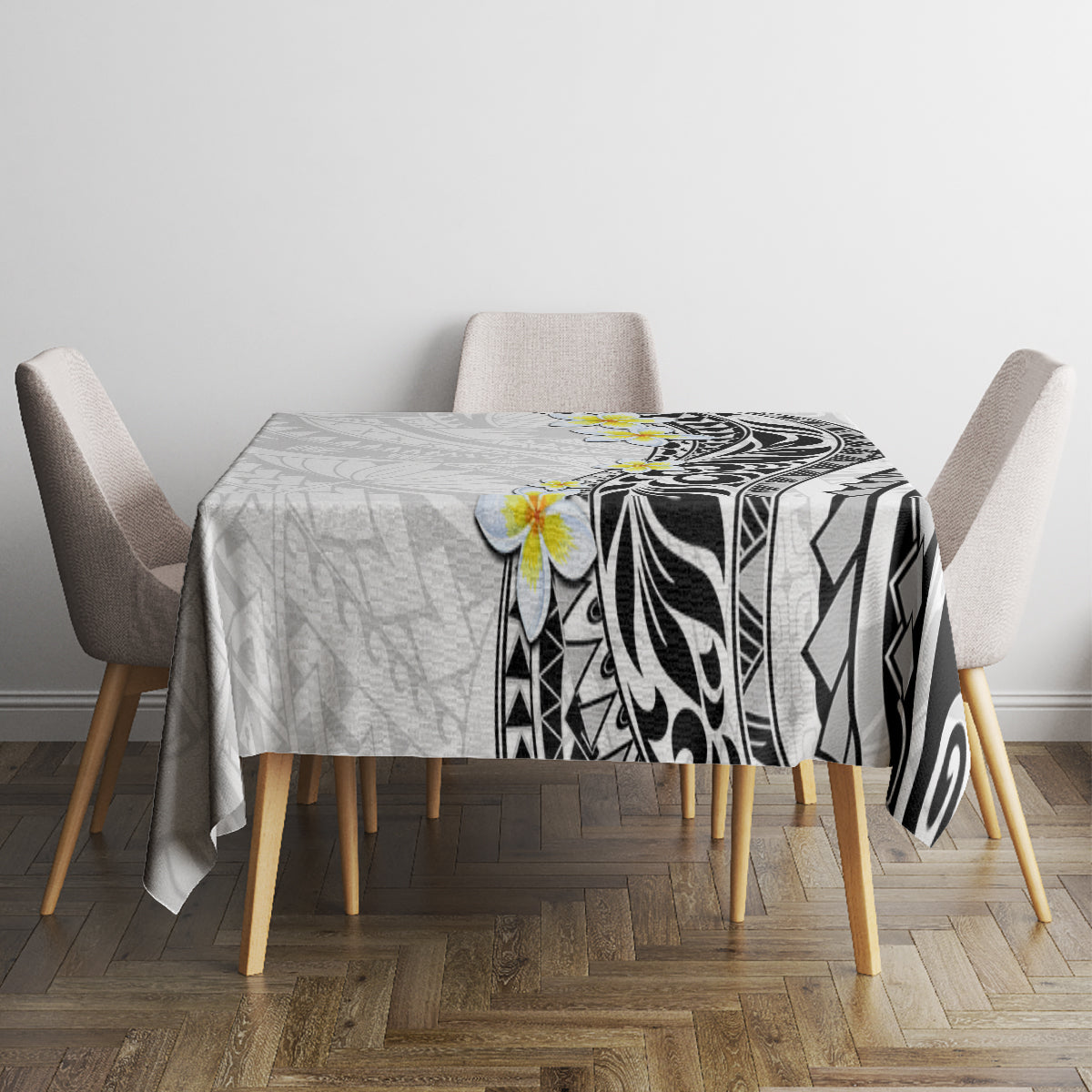 Hawaii Aloha Tablecloth Plumeria Vintage - White LT7 - Polynesian Pride