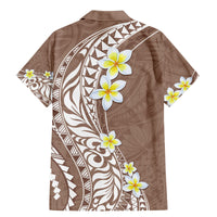 Hawaii Aloha Family Matching Mermaid Dress and Hawaiian Shirt Plumeria Vintage - Brown LT7 - Polynesian Pride