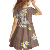 Hawaii Aloha Family Matching Tank Maxi Dress and Hawaiian Shirt Plumeria Vintage - Brown LT7 - Polynesian Pride