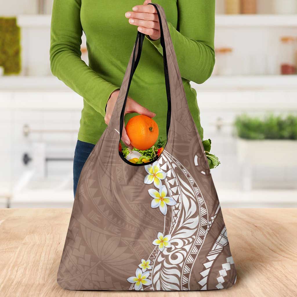 Hawaii Aloha Grocery Bag Plumeria Vintage - Brown