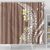 Hawaii Aloha Shower Curtain Plumeria Vintage - Brown LT7 - Polynesian Pride