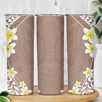 Hawaii Aloha Skinny Tumbler Plumeria Vintage - Beige