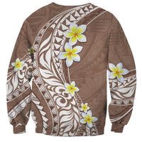 Hawaii Aloha Sweatshirt Plumeria Vintage - Brown LT7 - Polynesian Pride