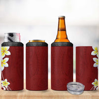 Hawaii Aloha 4 in 1 Can Cooler Tumbler Plumeria Vintage - Red