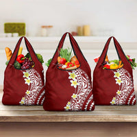 Hawaii Aloha Grocery Bag Plumeria Vintage - Crimson