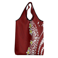 Hawaii Aloha Grocery Bag Plumeria Vintage - Crimson