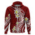 Hawaii Aloha Hoodie Plumeria Vintage - Crimson LT7 Zip Hoodie Crimson - Polynesian Pride