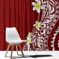 Hawaii Aloha Window Curtain Plumeria Vintage - Crimson LT7 - Polynesian Pride