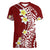Hawaii Aloha Women V Neck T Shirt Plumeria Vintage - Crimson LT7 Female Crimson - Polynesian Pride