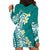 Hawaii Aloha Hoodie Dress Plumeria Vintage - Teal LT7 - Polynesian Pride