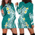 Hawaii Aloha Hoodie Dress Plumeria Vintage - Teal LT7 - Polynesian Pride