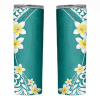 Hawaii Aloha Skinny Tumbler Plumeria Vintage - Teal