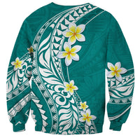 Hawaii Aloha Sweatshirt Plumeria Vintage - Teal LT7 - Polynesian Pride