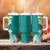 Hawaii Aloha Tumbler With Handle Plumeria Vintage - Teal