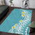 Hawaii Aloha Area Rug Plumeria Vintage - Turquoise LT7 Turquoise - Polynesian Pride