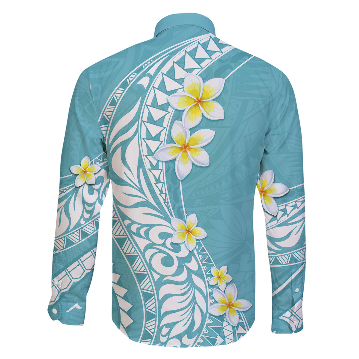 Hawaii Aloha Family Matching Tank Maxi Dress and Hawaiian Shirt Plumeria Vintage - Turquoise LT7 - Polynesian Pride