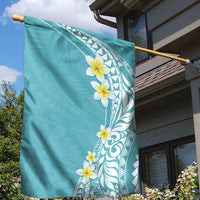 Hawaii Aloha Garden Flag Plumeria Vintage - Turquoise LT7 - Polynesian Pride