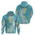 Hawaii Aloha Hoodie Plumeria Vintage - Turquoise LT7 - Polynesian Pride