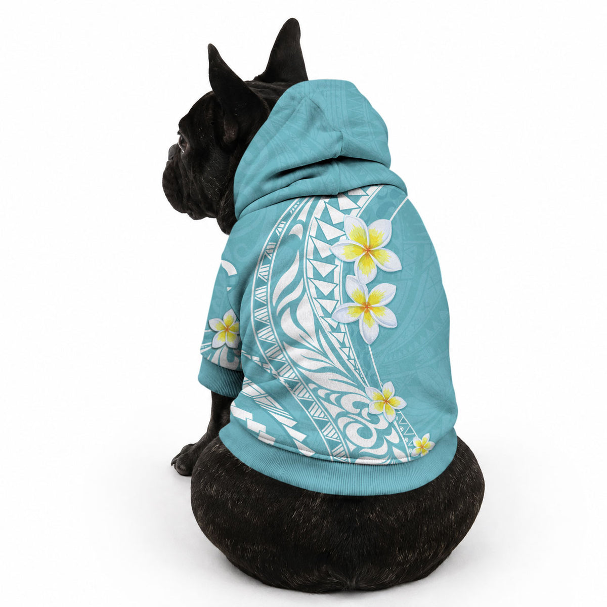 Hawaii Aloha Pet Hoodie Plumeria Vintage - Turquoise